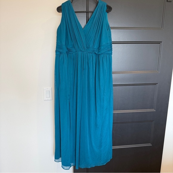 Dessy Collection M429 Surplice Ruched Chiffon Bridesmaids Gown - Picture 1 of 9